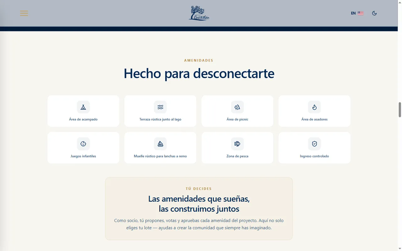 Amenidades de La Rivera de Cajititlán en su sitio oficial